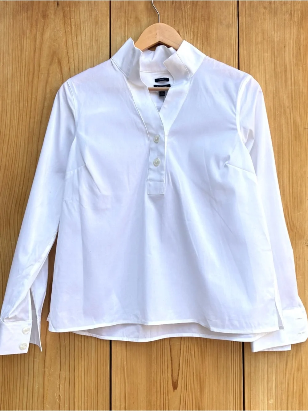 Talbots NWT White Non-Iron Popover Sz MP - Picture 3 of 7
